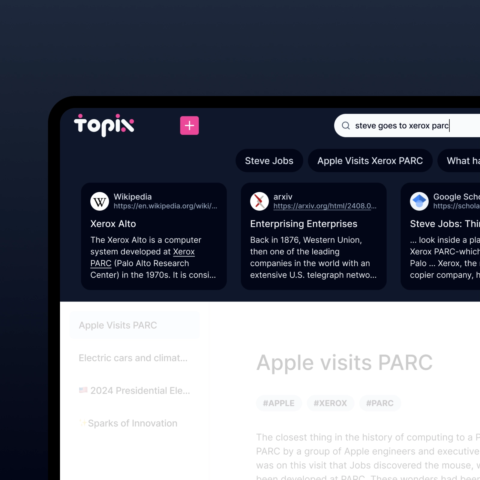 A screenshot of topix